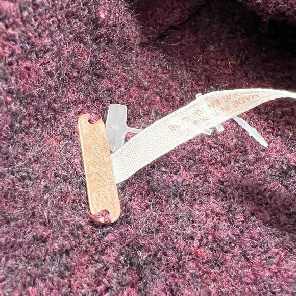 Free People Sweater Womens Large Purple Wool Blend Mock Neck Boxy Oversized Fit - Picture 4 of 10